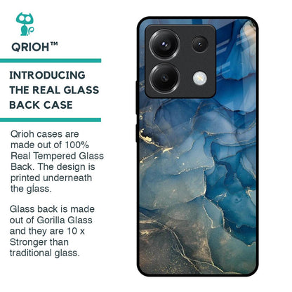 Blue Cool Marble Glass Case for Poco X6 5G