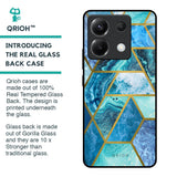 Turquoise Geometrical Marble Glass Case for Poco X6 5G
