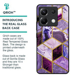 Purple Rhombus Marble Glass Case for Poco X6 5G