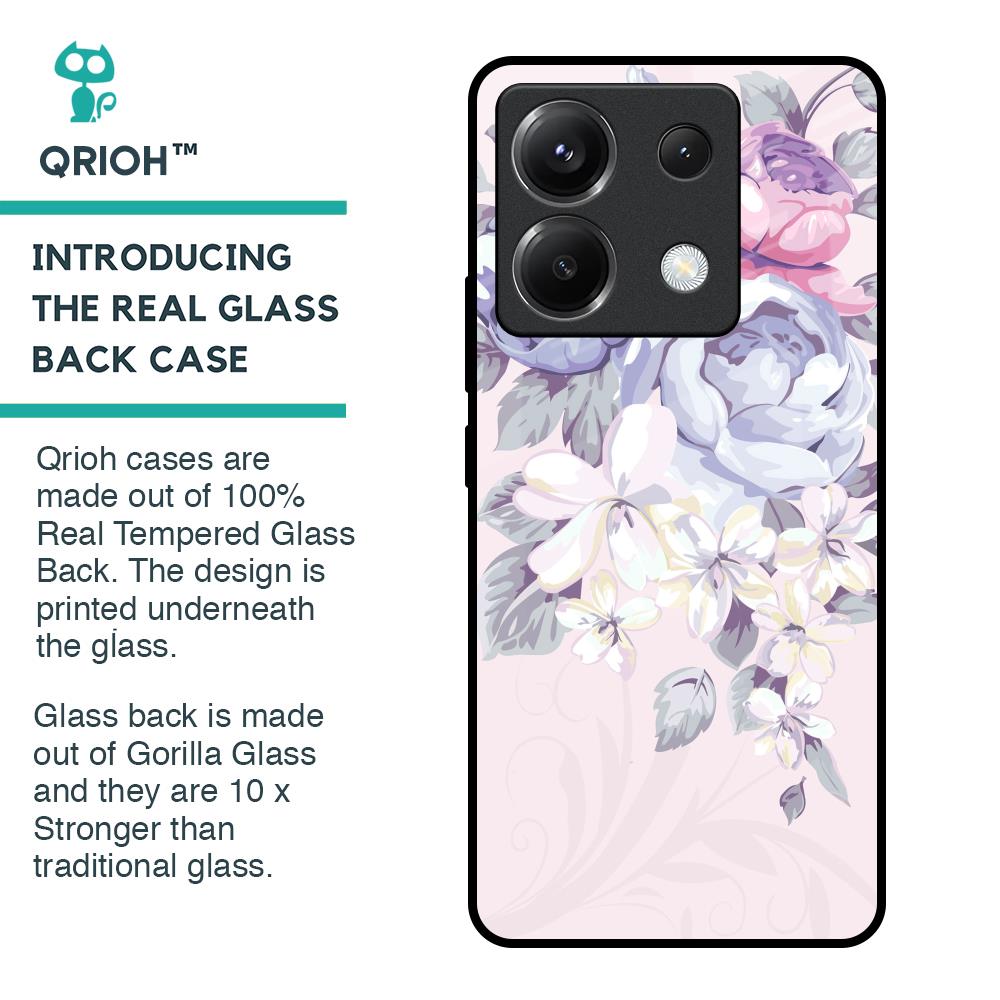 Elegant Floral Glass Case for Poco X6 5G