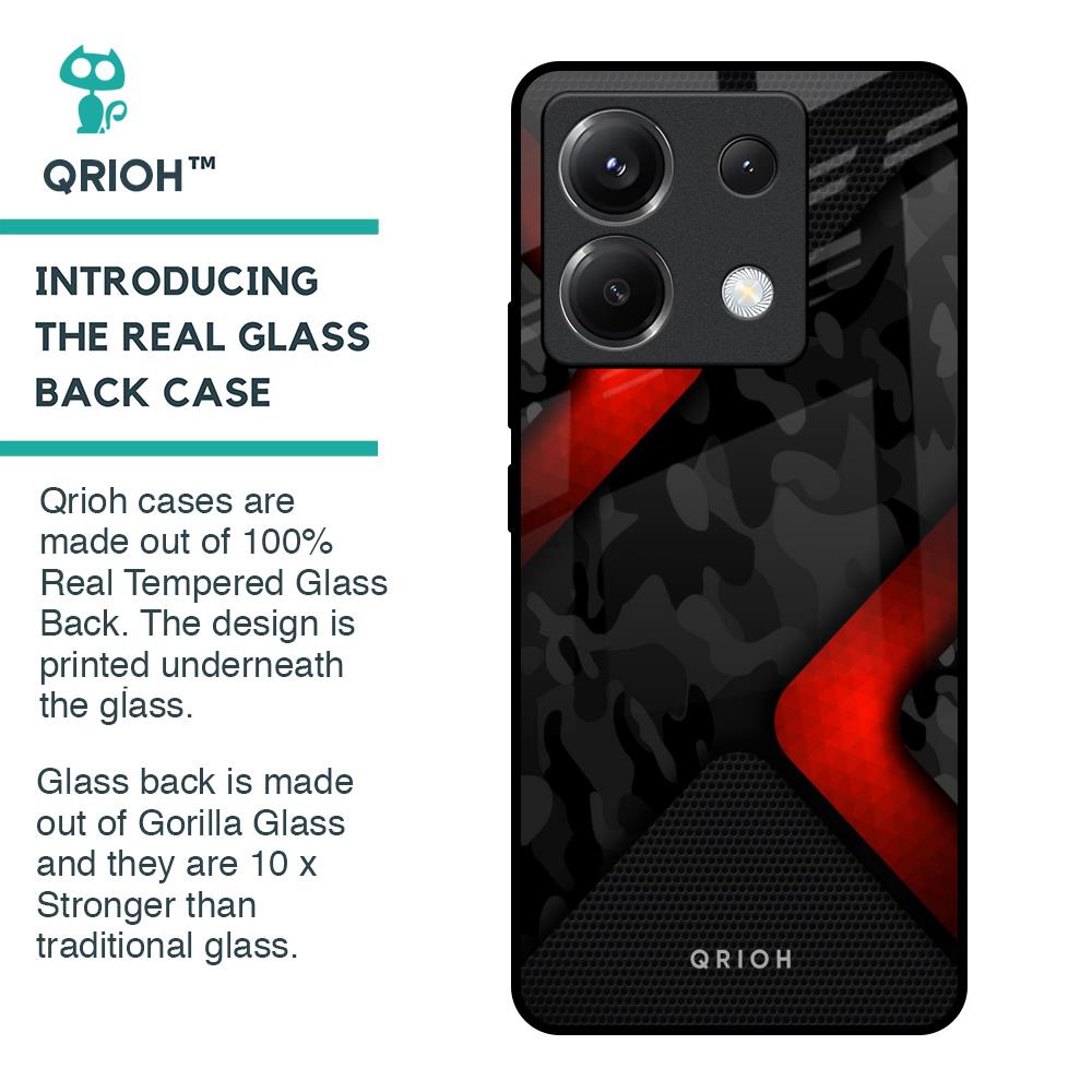 Modern Camo Abstract Glass Case for Poco X6 5G