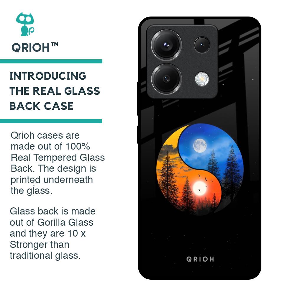 Yin Yang Balance Glass Case for Poco X6 5G