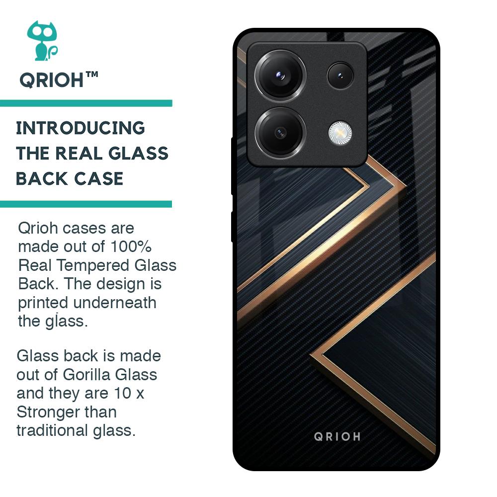 Sleek Golden & Navy Glass Case for Poco X6 5G