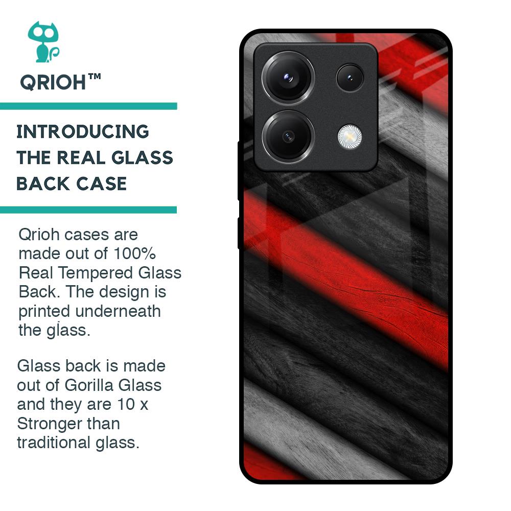 Soft Wooden Texture Glass Case for Poco X6 5G
