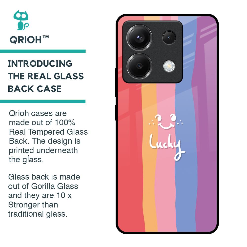 Lucky Abstract Glass Case for Poco X6 5G