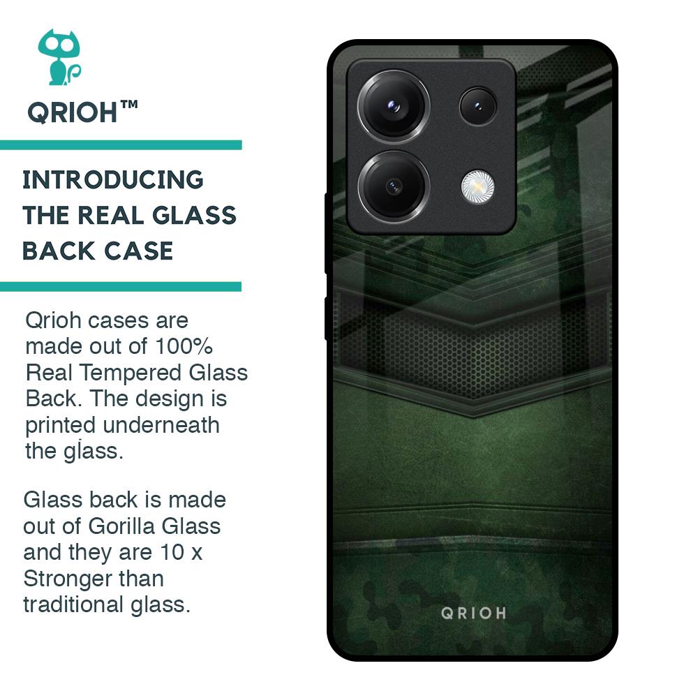 Green Leather Glass Case for Poco X6 5G
