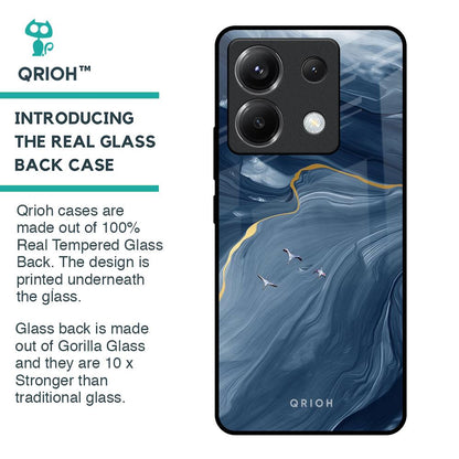 Deep Ocean Marble Glass Case for Poco X6 5G