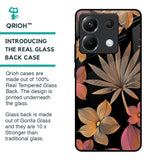 Lines Pattern Flowers Glass Case for Poco X6 5G