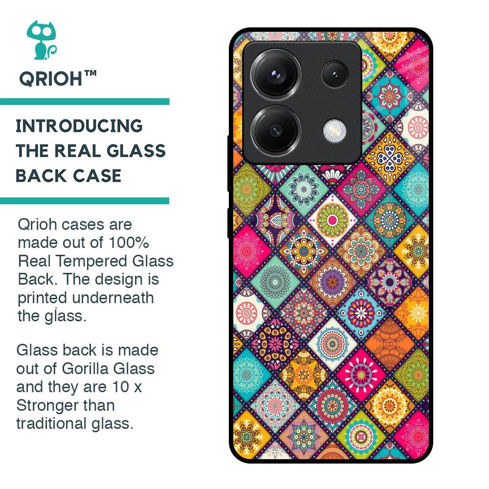 Multicolor Mandala Glass Case for Poco X6 5G