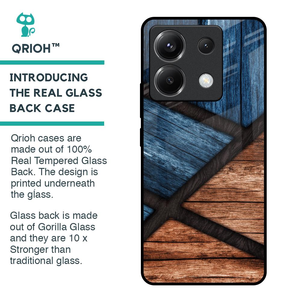 Wooden Tiles Glass Case for Poco X6 5G