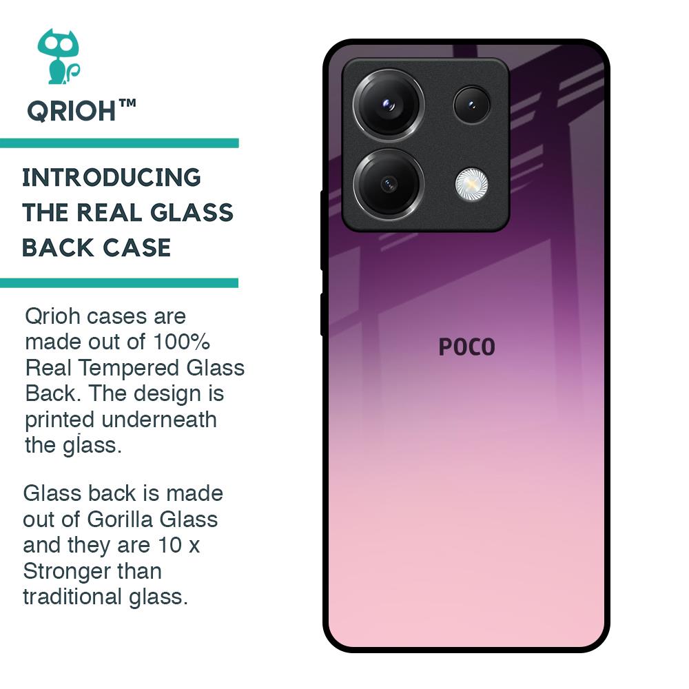 Purple Gradient Glass case for Poco X6 5G