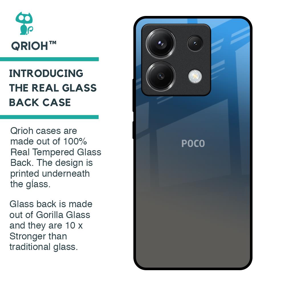 Blue Grey Ombre Glass Case for Poco X6 5G