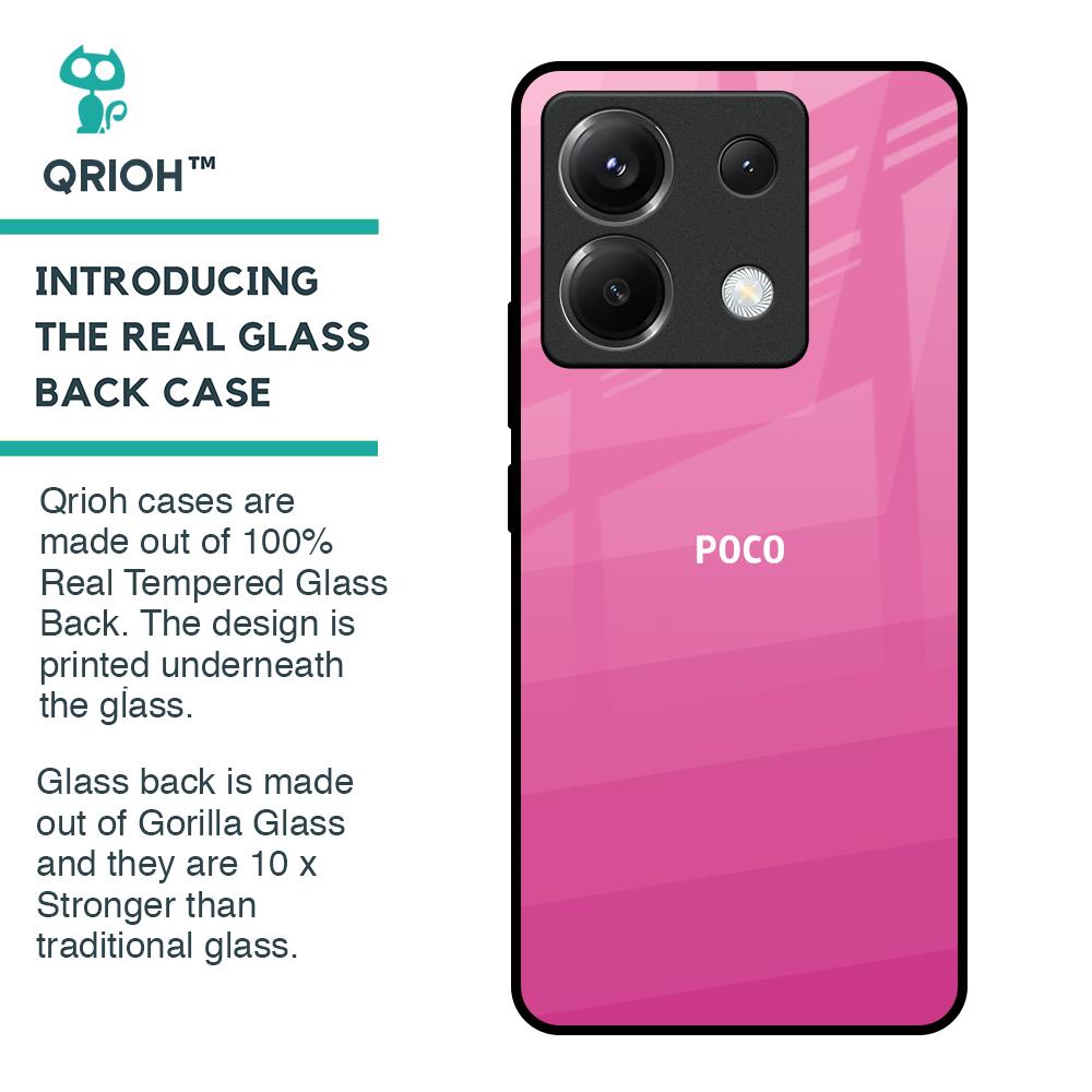 Pink Ribbon Caddy Glass Case for Poco X6 5G