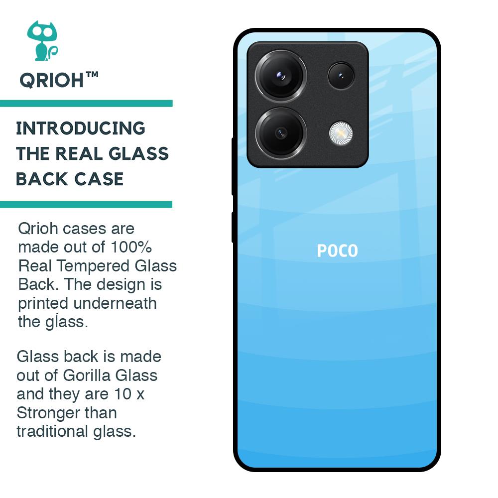 Wavy Blue Pattern Glass Case for Poco X6 5G