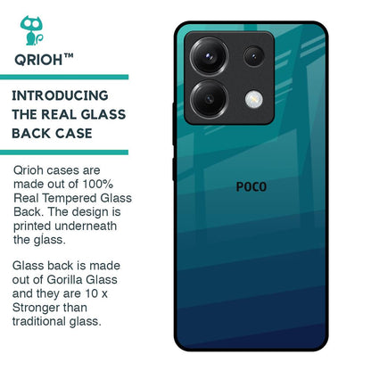Green Triangle Pattern Glass Case for Poco X6 5G