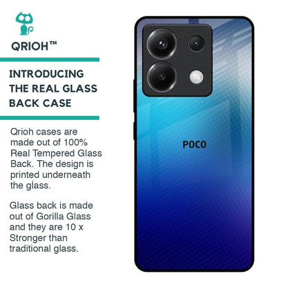 Blue Rhombus Pattern Glass Case for Poco X6 5G