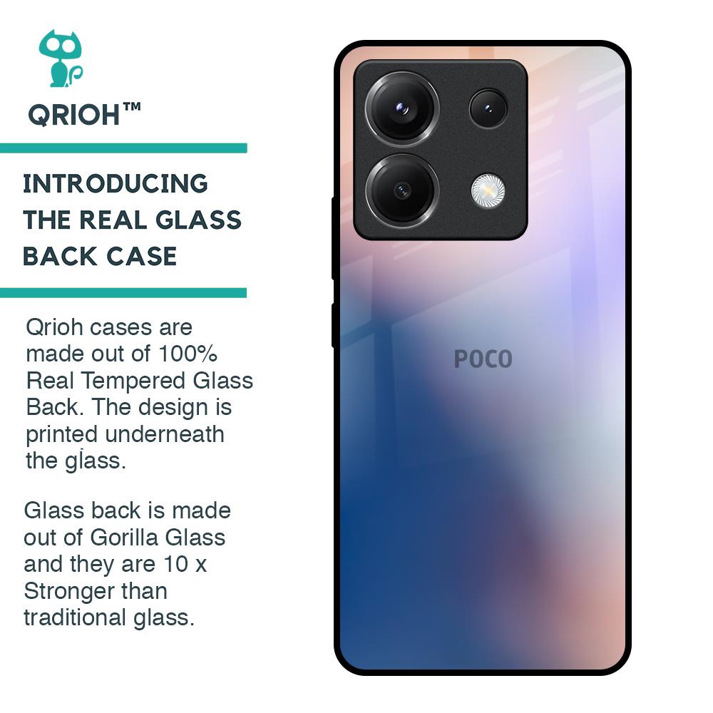 Blue Mauve Gradient Glass Case for Poco X6 5G