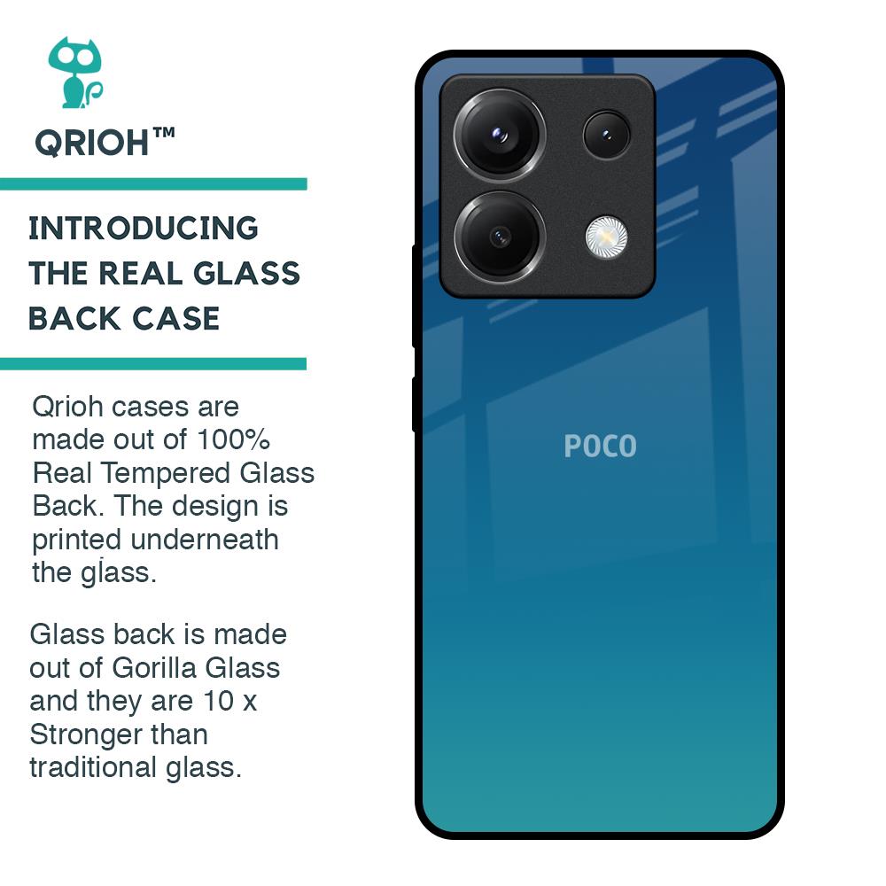 Celestial Blue Glass Case For Poco X6 5G