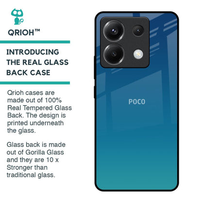 Celestial Blue Glass Case For Poco X6 5G