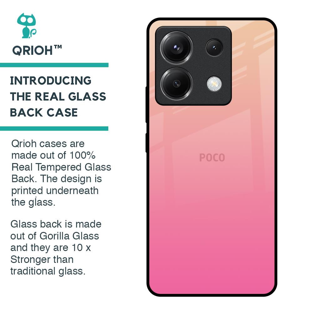 Pastel Pink Gradient Glass Case For Poco X6 5G