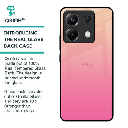Pastel Pink Gradient Glass Case For Poco X6 5G