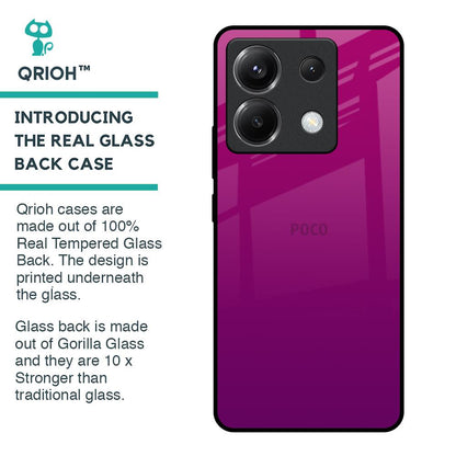 Magenta Gradient Glass Case For Poco X6 5G