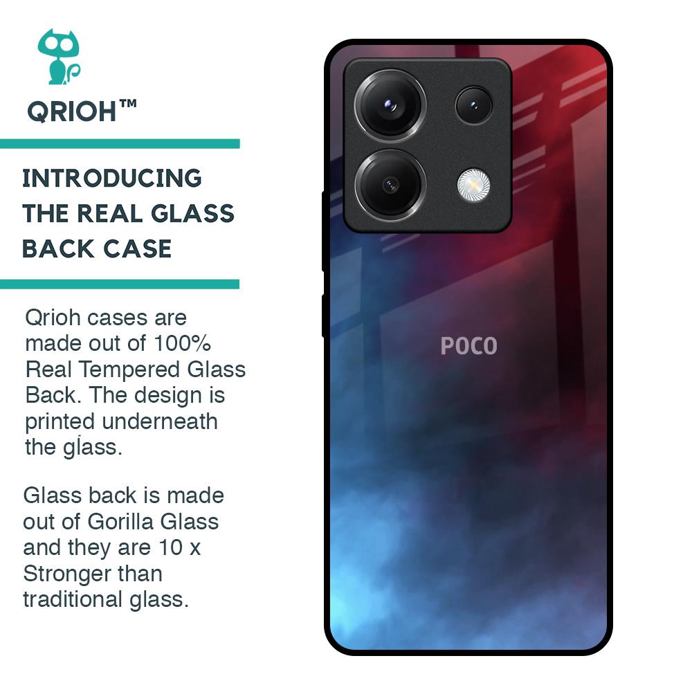 Smokey Watercolor Glass Case for Poco X6 5G