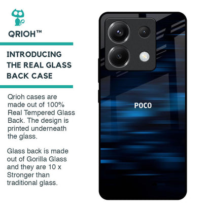 Blue Rough Abstract Glass Case for Poco X6 5G