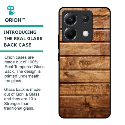 Wooden Planks Glass Case for Poco X6 5G