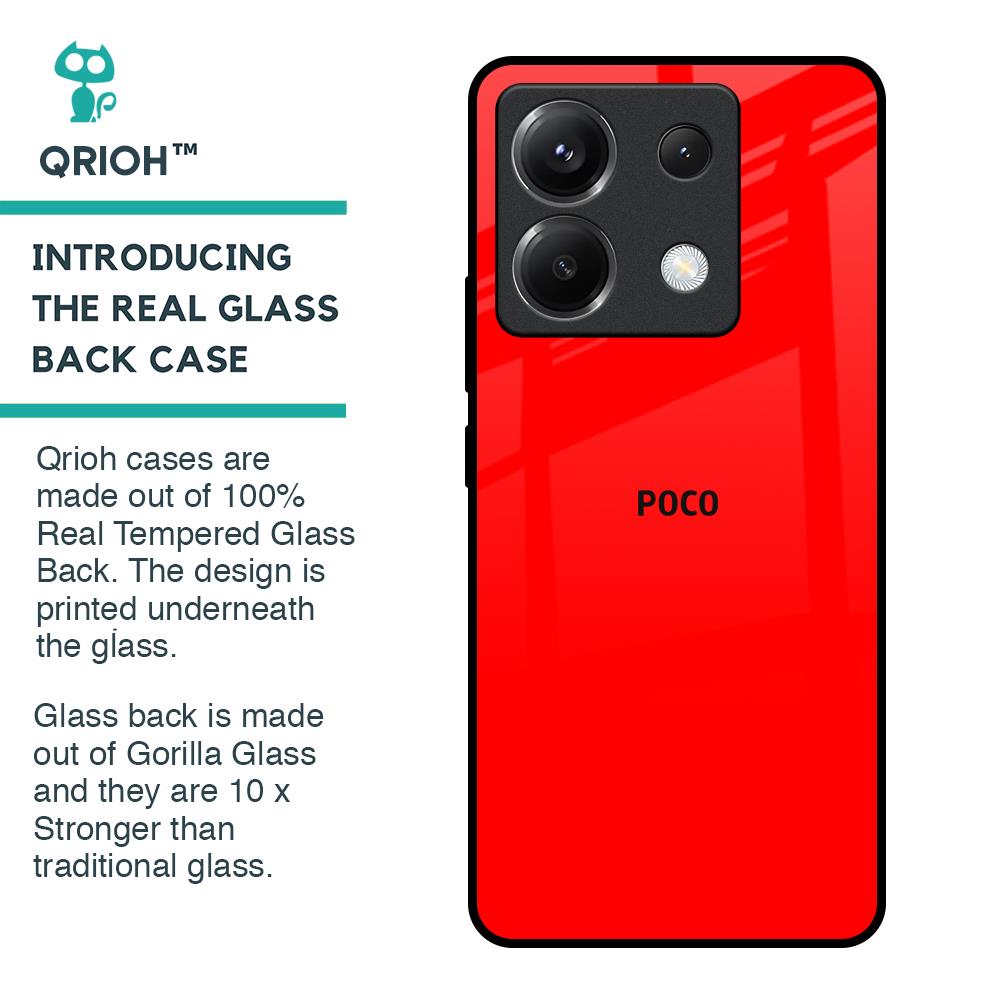 Blood Red Glass Case for Poco X6 5G
