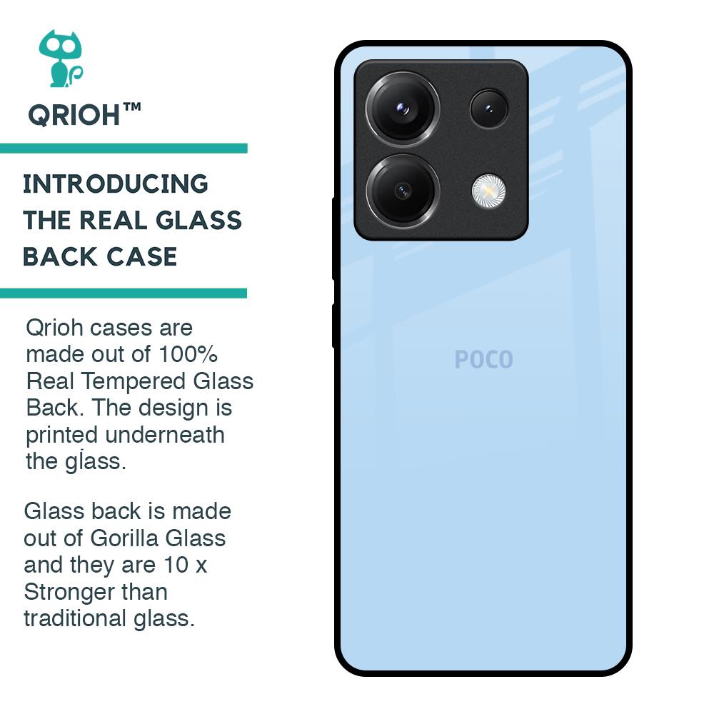 Pastel Sky Blue Glass Case for Poco X6 5G