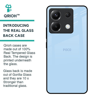 Pastel Sky Blue Glass Case for Poco X6 5G
