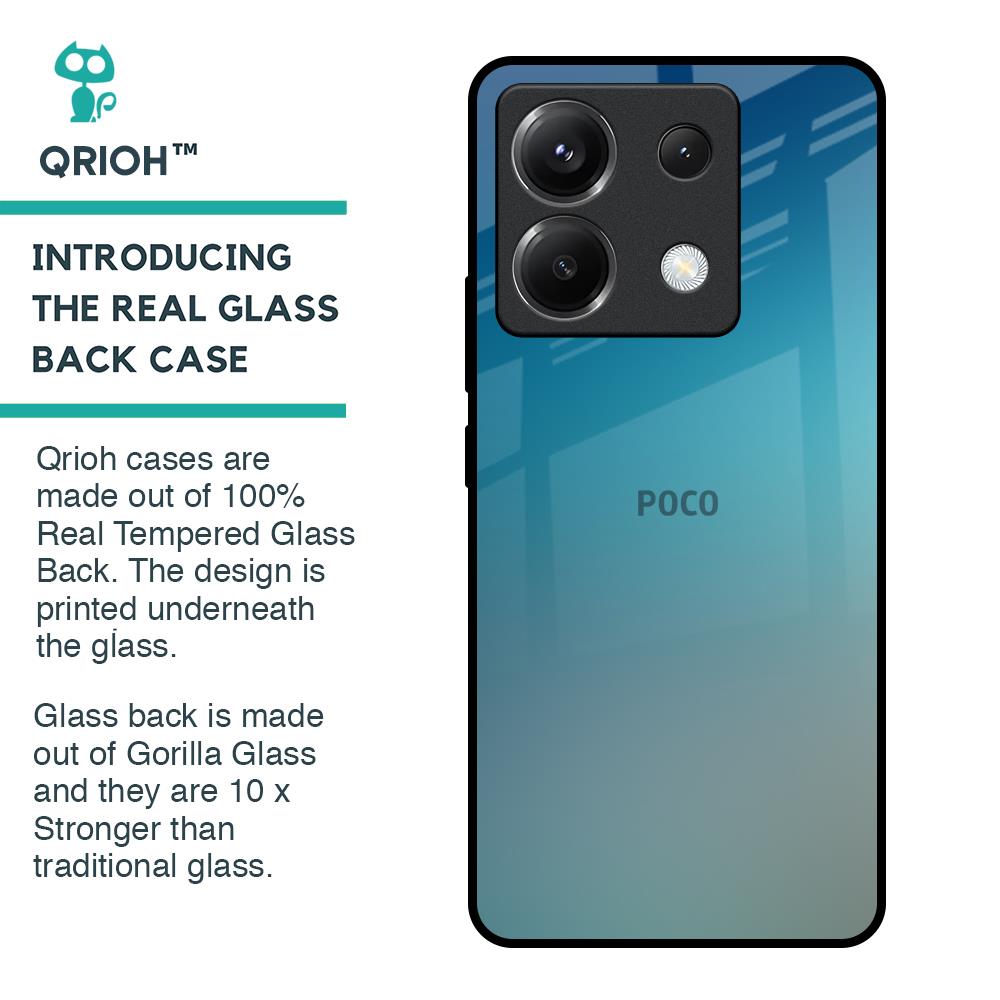Sea Theme Gradient Glass Case for Poco X6 5G