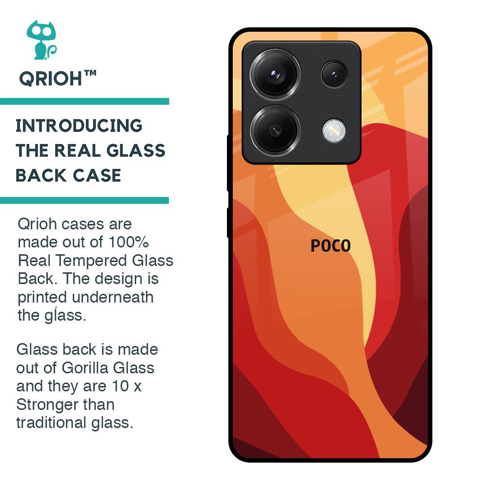 Magma Color Pattern Glass Case for Poco X6 5G