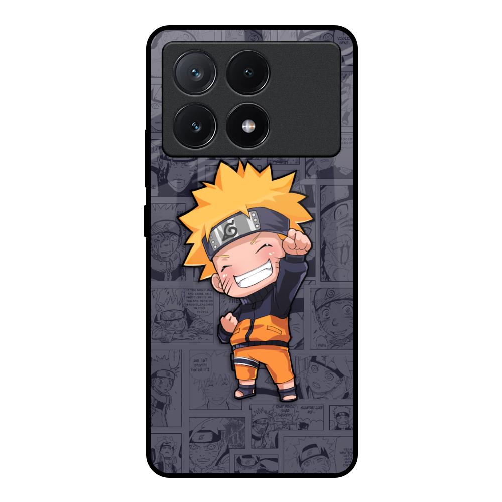 Orange Chubby Poco X6 Pro 5G Glass Back Cover Online