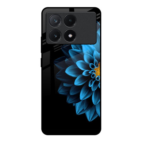Half Blue Flower Poco X6 Pro 5G Glass Back Cover Online