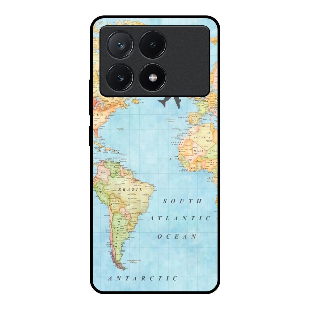 Travel Map Poco X6 Pro 5G Glass Back Cover Online
