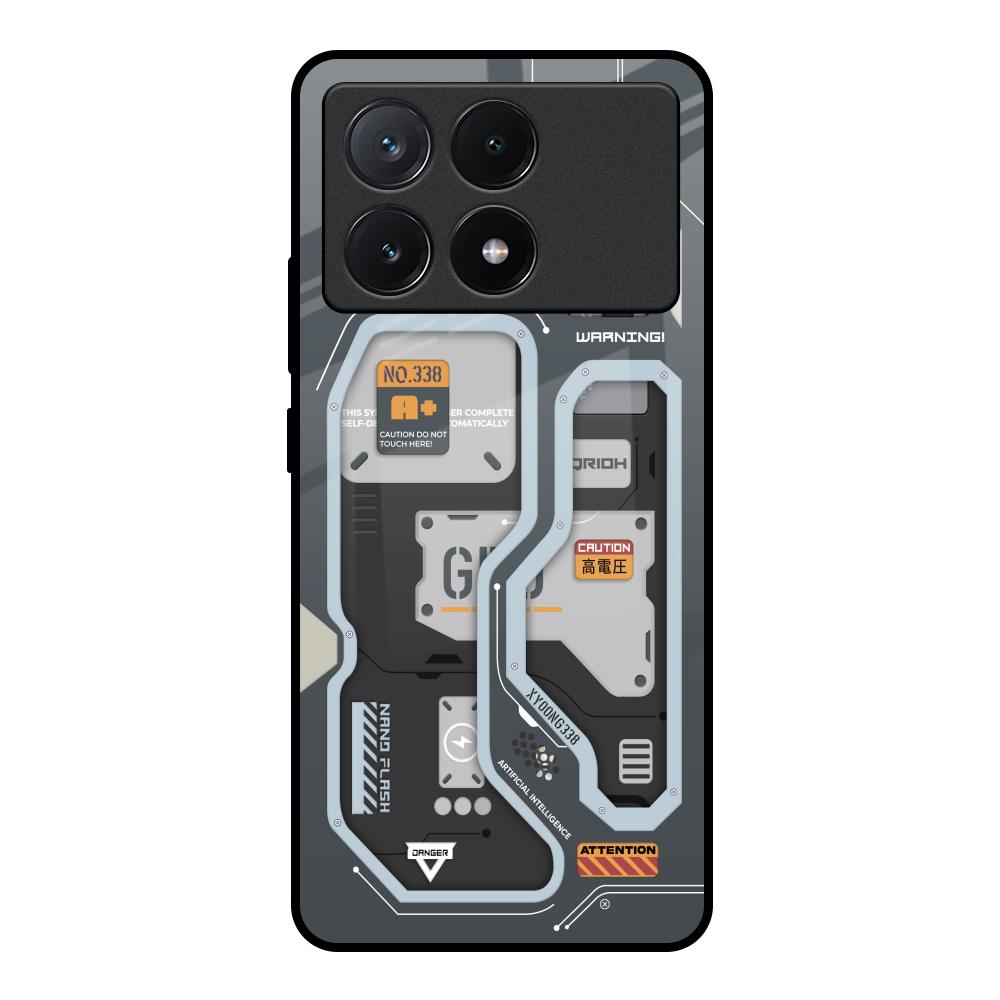 Retro Futuristic Poco X6 Pro 5G Glass Back Cover Online