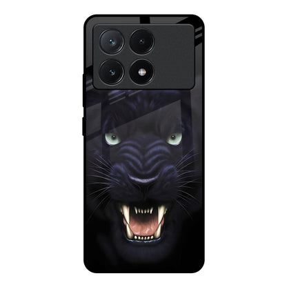 Angry Black Leopard Poco X6 Pro 5G Glass Back Cover Online