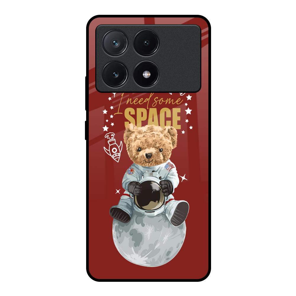 Astronaut Bear Poco X6 Pro 5G Glass Back Cover Online