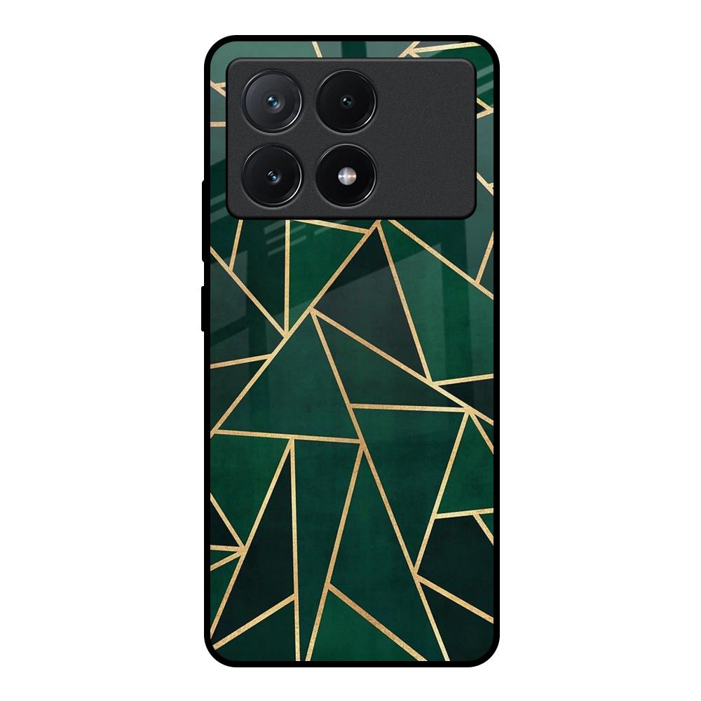 Abstract Green Poco X6 Pro 5G Glass Back Cover Online