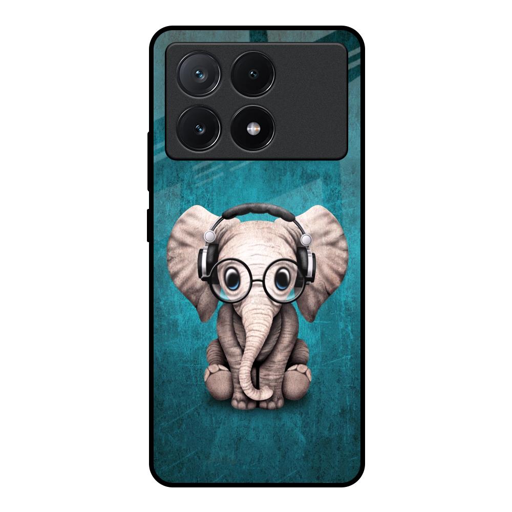 Adorable Baby Elephant Poco X6 Pro 5G Glass Back Cover Online