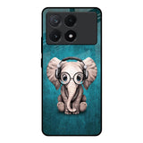 Adorable Baby Elephant Poco X6 Pro 5G Glass Back Cover Online