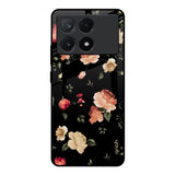 Black Spring Floral Poco X6 Pro 5G Glass Back Cover Online