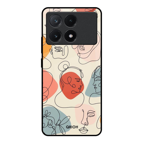 Abstract Faces Poco X6 Pro 5G Glass Back Cover Online
