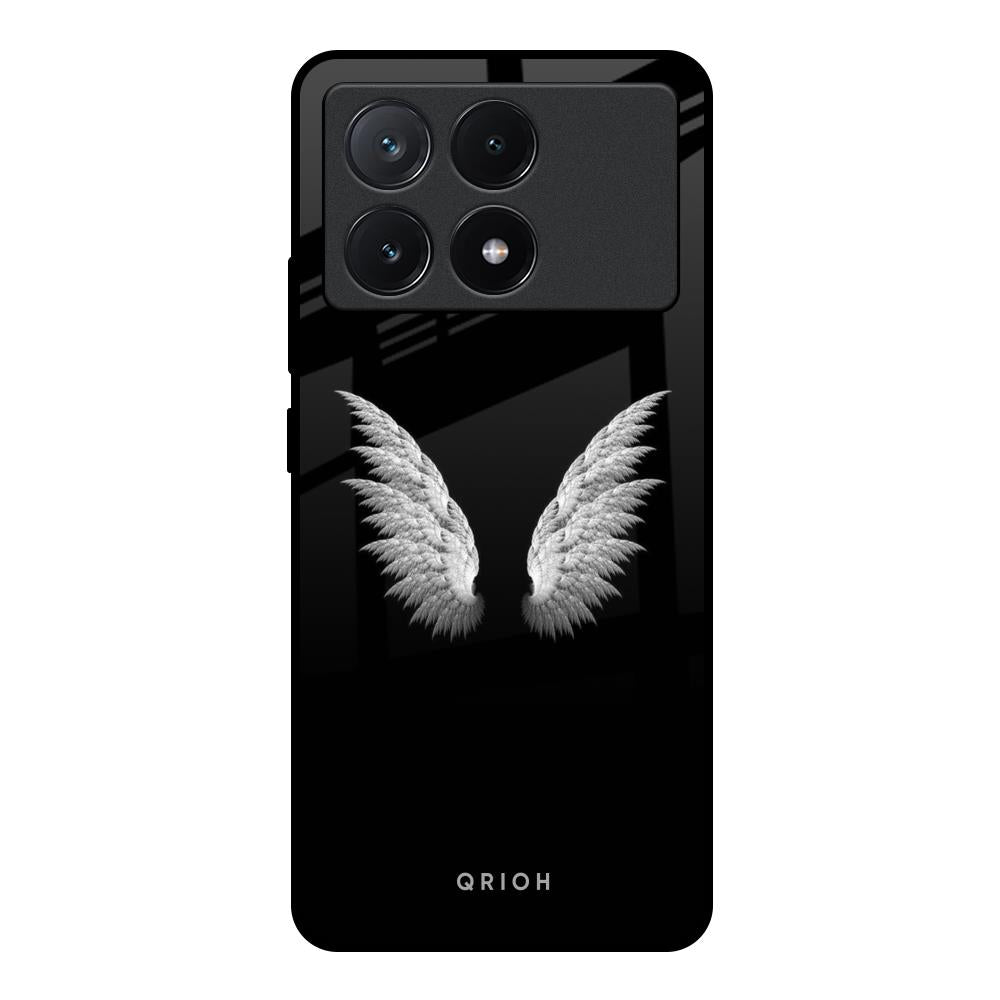 White Angel Wings Poco X6 Pro 5G Glass Back Cover Online