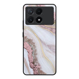 Pink & Gold Gllitter Marble Poco X6 Pro 5G Glass Back Cover Online