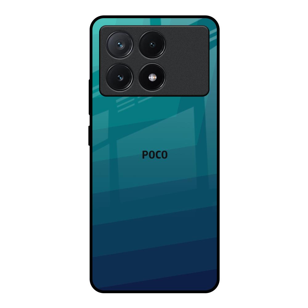 Green Triangle Pattern Poco X6 Pro 5G Glass Back Cover Online