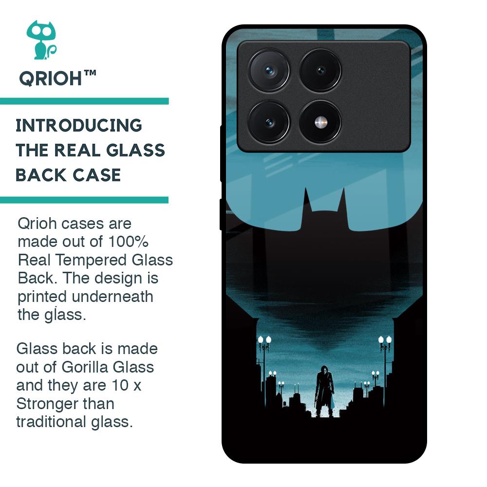 Cyan Bat Glass Case for Poco X6 Pro 5G