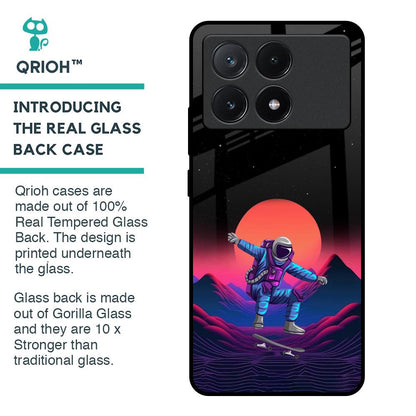 Retro Astronaut Glass Case for Poco X6 Pro 5G